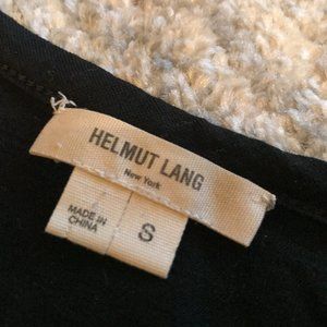 Black Helmut Lang Asymmetrical Long Jersey Shirt